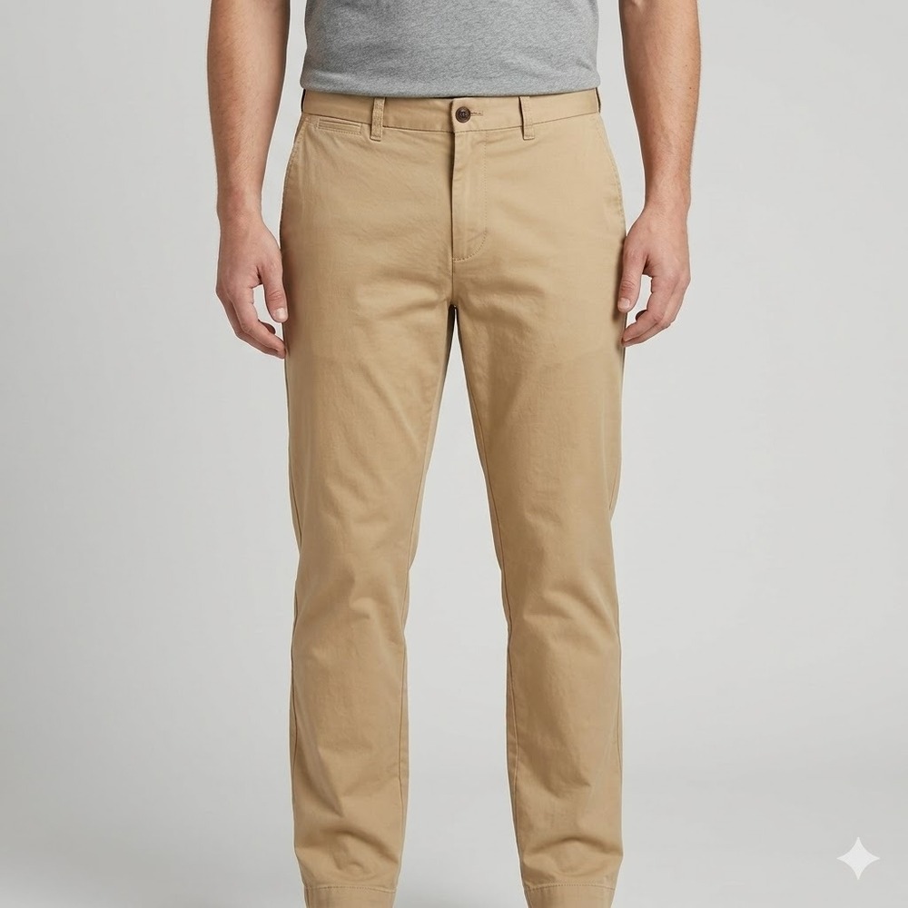 Tommy Hilfiger Chino Pants Tailored Fit Khaki Stretch Cotton Blend 36x32